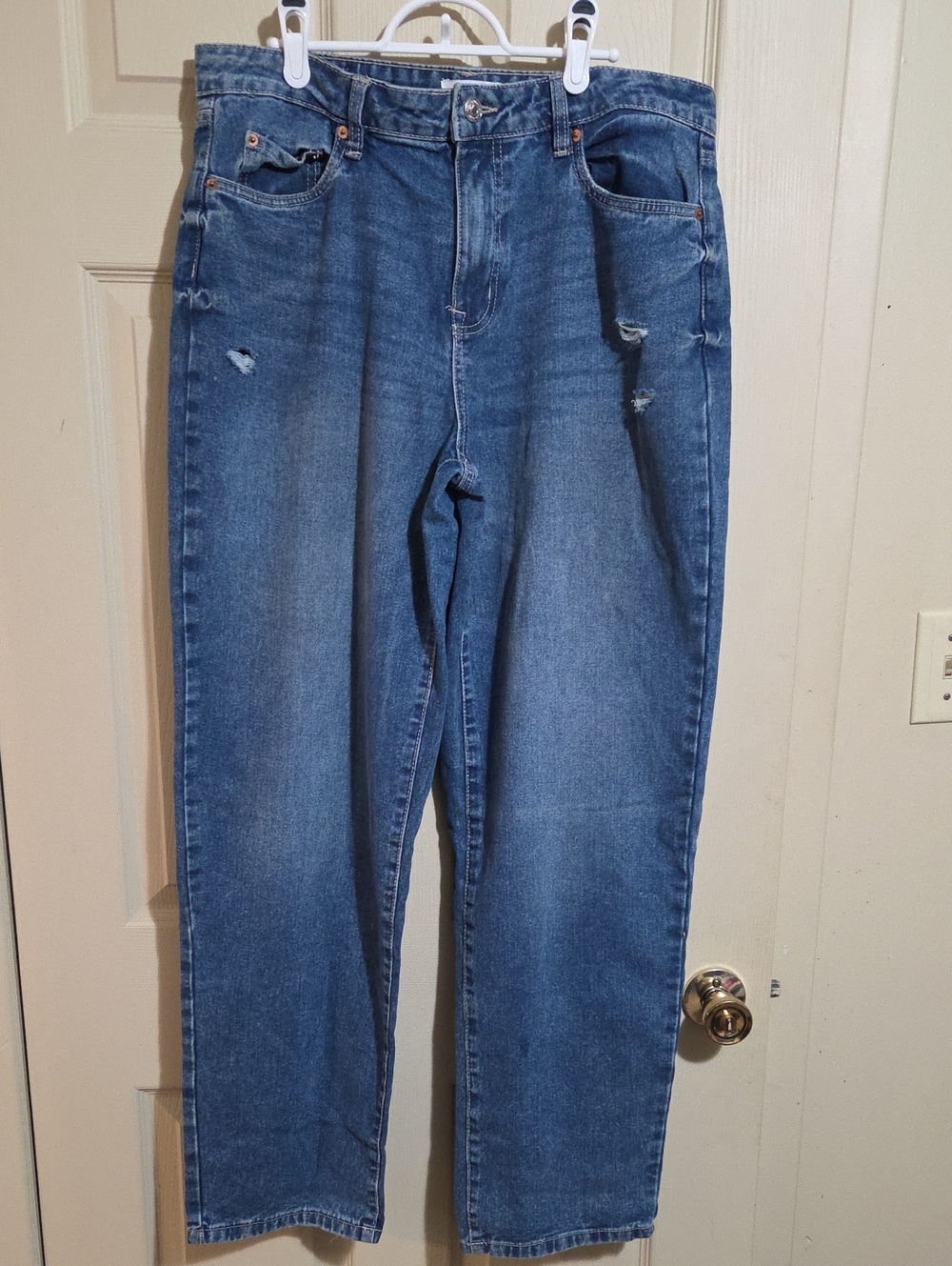 Aeropostale High Rise Baggy Blue Distressed Jeans